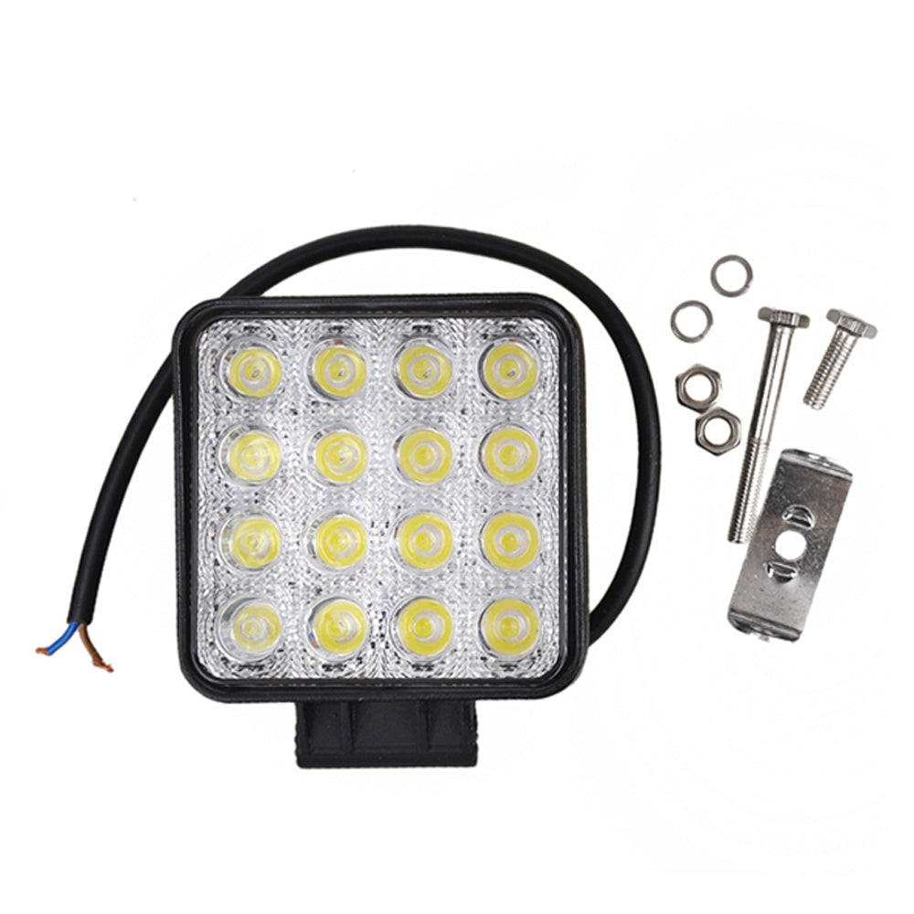 1+1 GRATIS: Proiector Auto patrat 16LED 6mm, Offroad, 48W