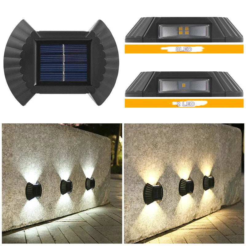 SET 4x Lampa solara de perete SolarWall LP-0029