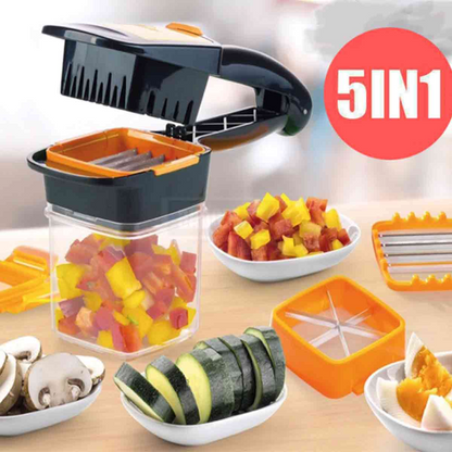 Tocator si feliator pentru fructe si legume, multifunctional 5 in 1