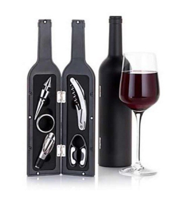 Set tip sticla, cu 5 accesorii de vin