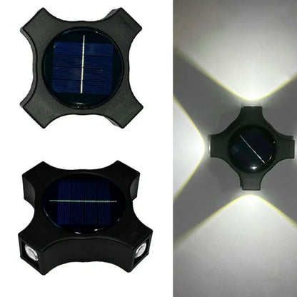 Set 4 x Lampi Solare LED cu lumina in 4 directii, pentru Pereti, Scari, Terase si Garduri