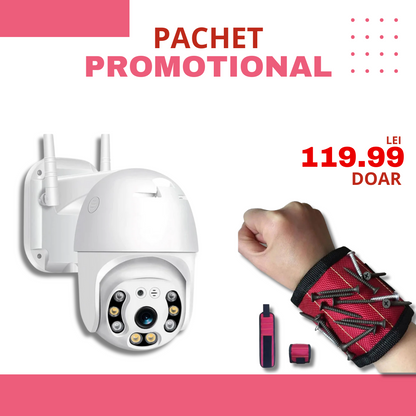 PACHET PROMOTIONAL | Camera Smart IP Wireless 4K + Bratara Magnetica de Incheietura